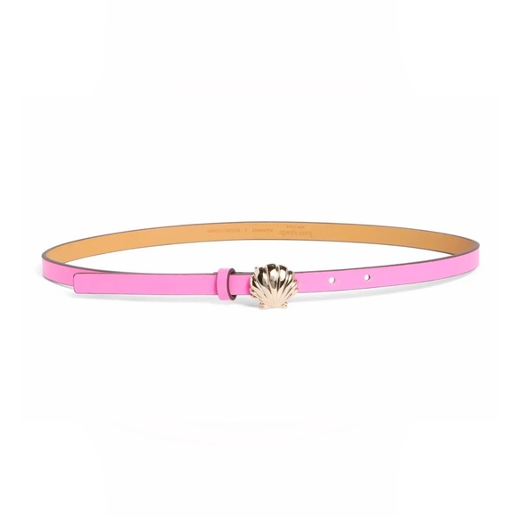 kate spade Accessories - Kate Spade New York Pink Leather Belt With SeaShell Buckle Women’s Size Large